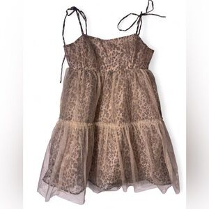 NWT Lush Brown Leopard Print Mini Dress
